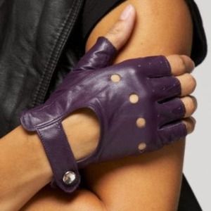 Bebe fingerless leather gloves