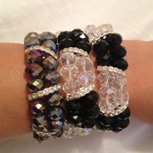 Double crystal stretchy bracelet