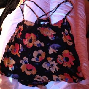 Floral tank with cross back straps
