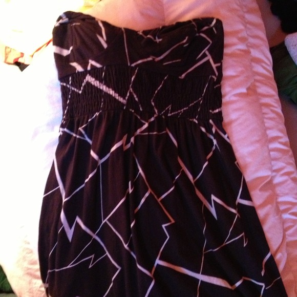Strapless black dress
