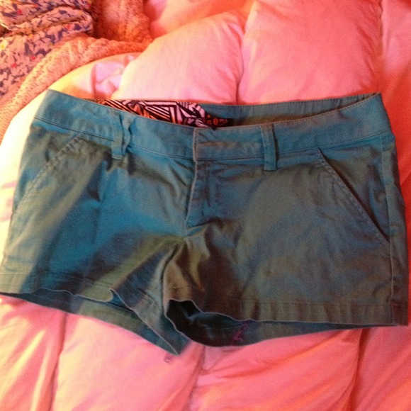 Turquoise cotton shorts