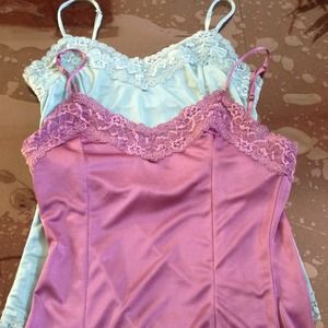 2 XS VS camis - 1 purple and 1 Tiffany blue