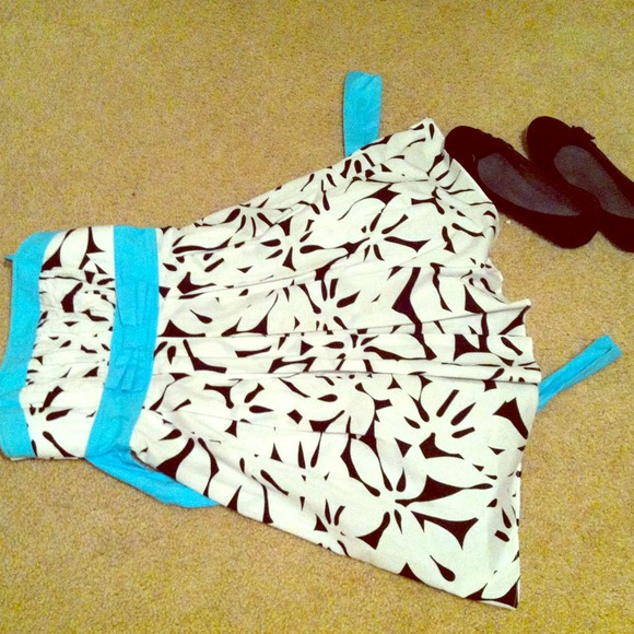 Blue, black and white Summer dress.