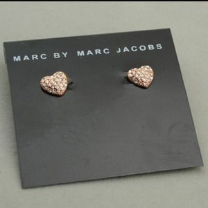 2012 Marc Jacobs crystal heart earrings silver