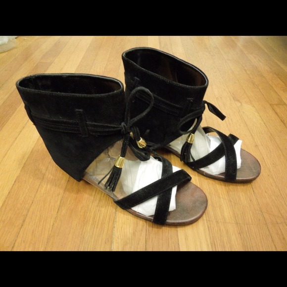 Sold in Bundle! Ankle Suede Sandals Size 6 - Picture 1 of 3