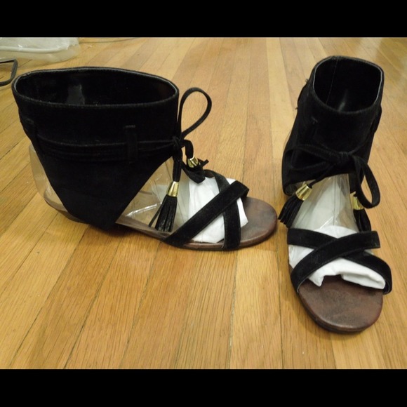 Sold in Bundle! Ankle Suede Sandals Size 6 - Picture 3 of 3