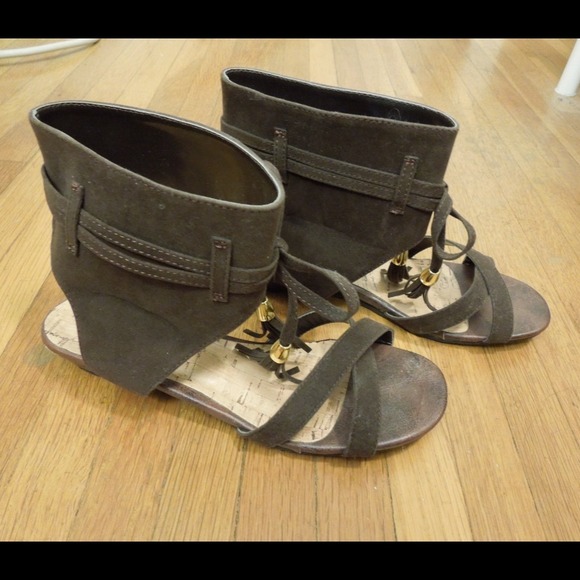 Sold in Bundle! Ankle Suede Sandals Size 6