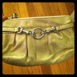 Coach metallic gold wristlet Coach metallic gold wristlet