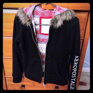 Aeropostale Winter Zip-up with Faux Fur Hoodie