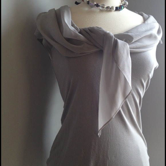 **SOLD**. Pretty Gray Top - Picture 2 of 3