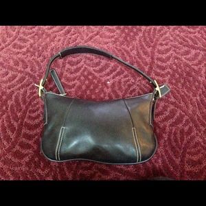 Black leather Coach handbag