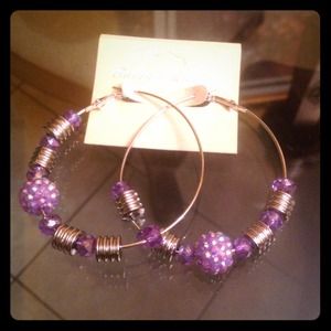 Reduced$$Lavender purple loop earring