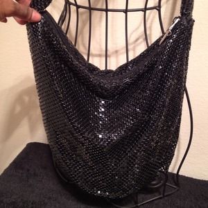 Black metal "sequins" vintage purse