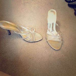 Silver One Inch Heels