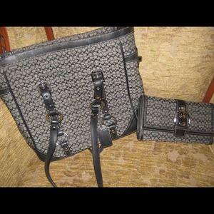 Authentic!!!Coach mini c's purse and wallet