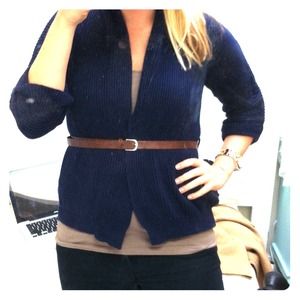 BUNDLE Navy Blue Belted Cardigan and Zara Pants
