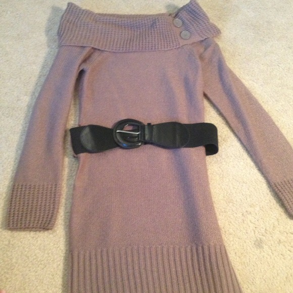 Brown sweater dress leopard shirt stripe sweater