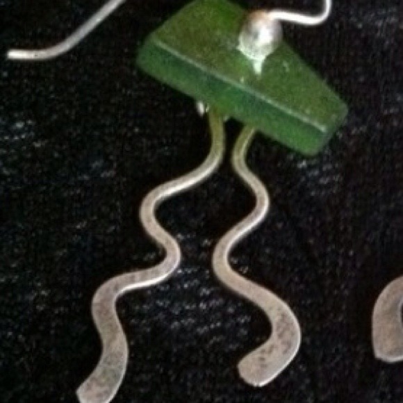 🖐🏽Beach Glass Earrings - Picture 2 of 2