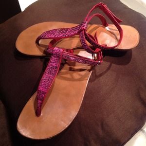 Alligator skin sandals