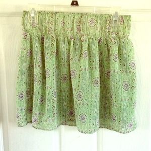 Floral Green Skirt