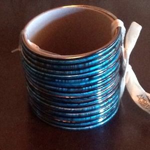 Amrita Singh multi-turquoise silver plated bangles