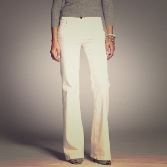 J. Crew High Heel Flare white jeans