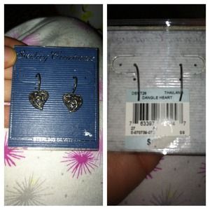 Dangle heart earrings sterling silver