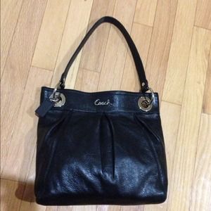 Black Leather authentic coach/ cross body