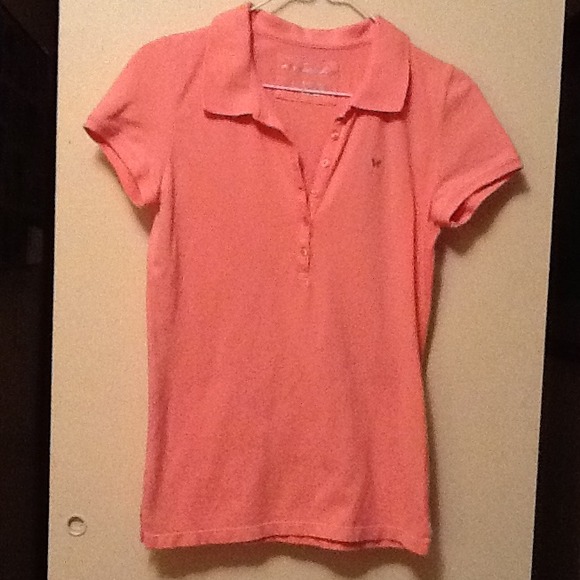 🙅SOLD🙅Aeropostale peach color polo shirt large✋