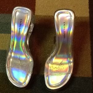 4" Clear or white slip on sandal, very cute & sexy