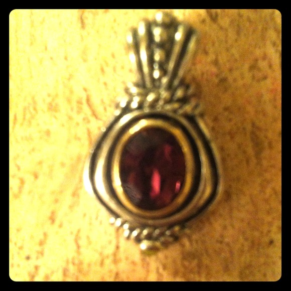 Gold and silver plated amethyst slide - Picture 1 of 2