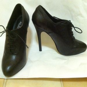 Aldo lace up black booties