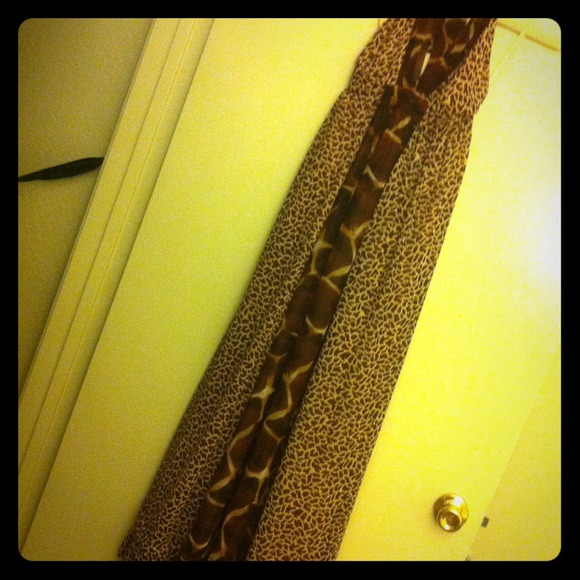 A beautiful dress with a leopard style print.