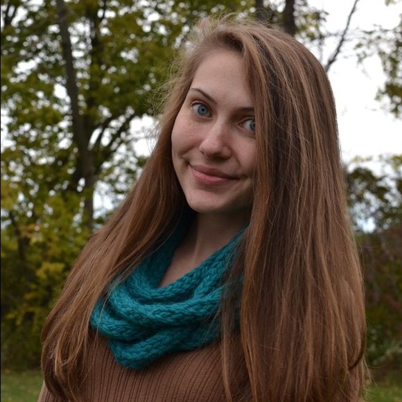 Teal infinity rope scarf / necklace - Picture 1 of 3