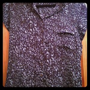 Navy,Green, and black printed shirt