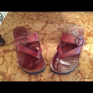 Red Leather Sandals