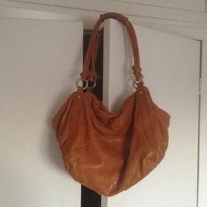 Beautiful natural leather slouchy hobo bag