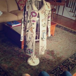 Embroidered  sweater coat by jjill.  Size medium