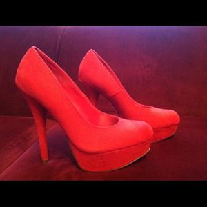 Red 5 Inch Platform Heels
