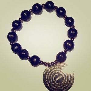 Black Fresh water Pearls Padre Nuestro bracelet