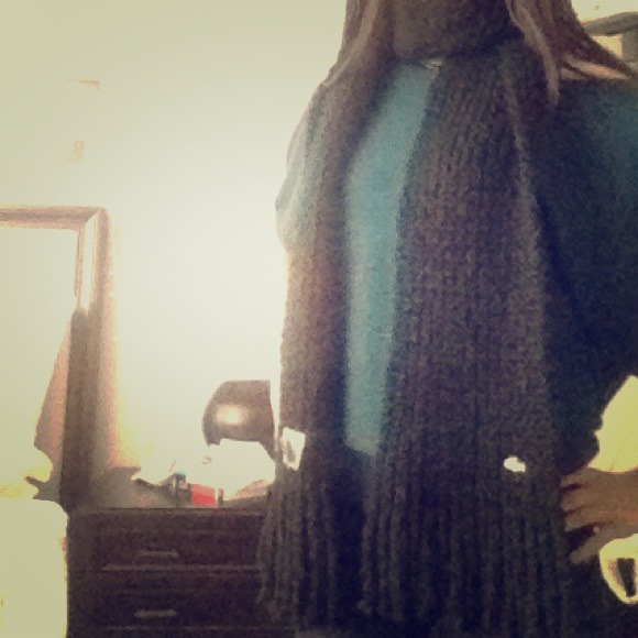 Black Lacoste knitted scarf