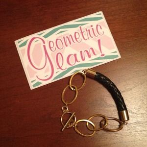 Geometric Glam Jewelry - Geometric Glam - Black Rope & Chain Bracelet Geometric Glam Jewelry - Geometric Glam - Black Rope & Chain Bracelet