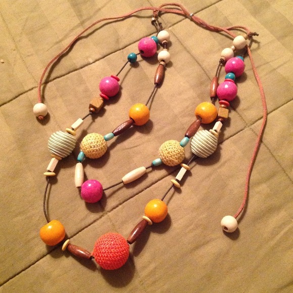 Beaded double strand necklace