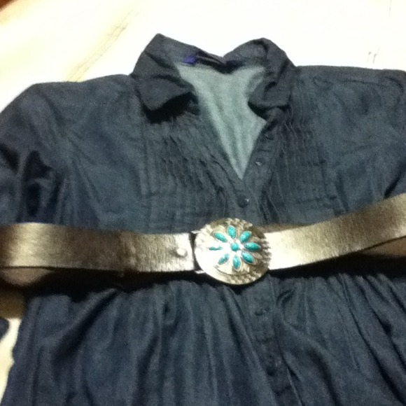 Brown Leather Belt with Accent