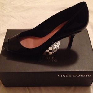 Vince Camuto black smooth patent