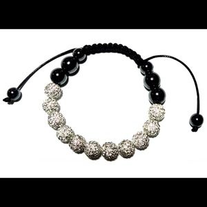 Pave swarovski crystal and Hematite Men bracelet