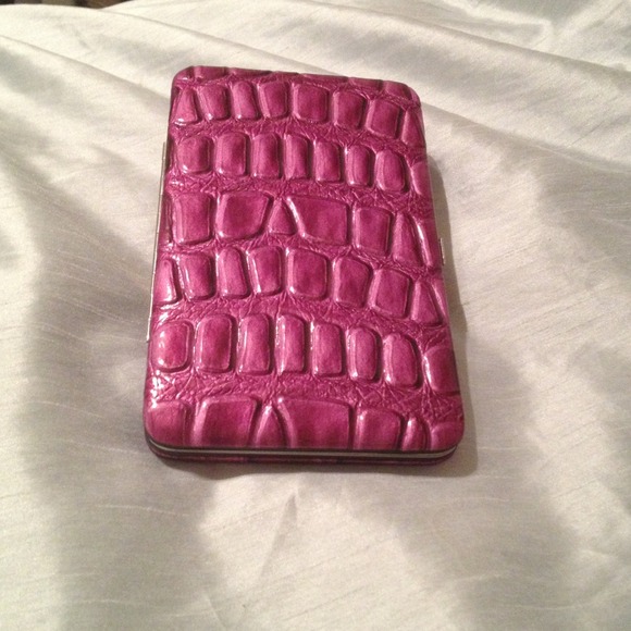 🚫*SOLD*🚫 Kristine Purple Croc Flat Wallet