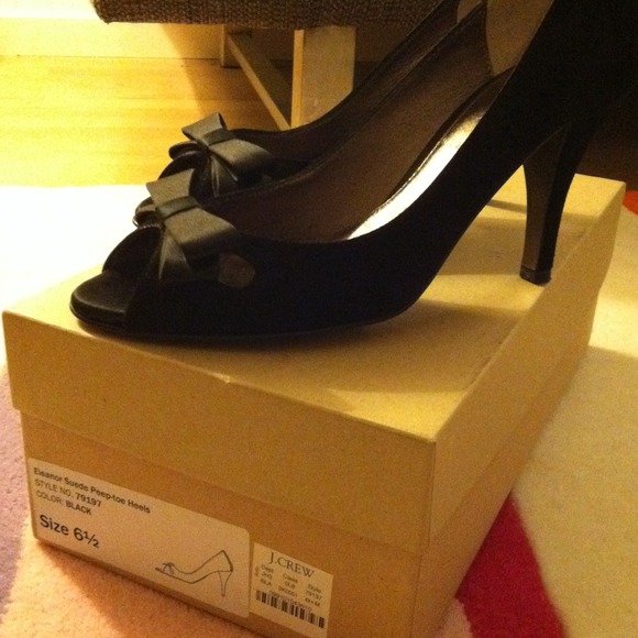 J Crew Suede Peep-toe Heels - Picture 4 of 4