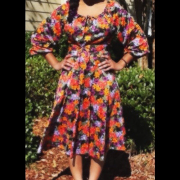 ****SOLD****Floral Brights Dress - Picture 2 of 4