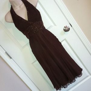 🎉Sold🎉 Chocolate Brown sequin halter cocktail